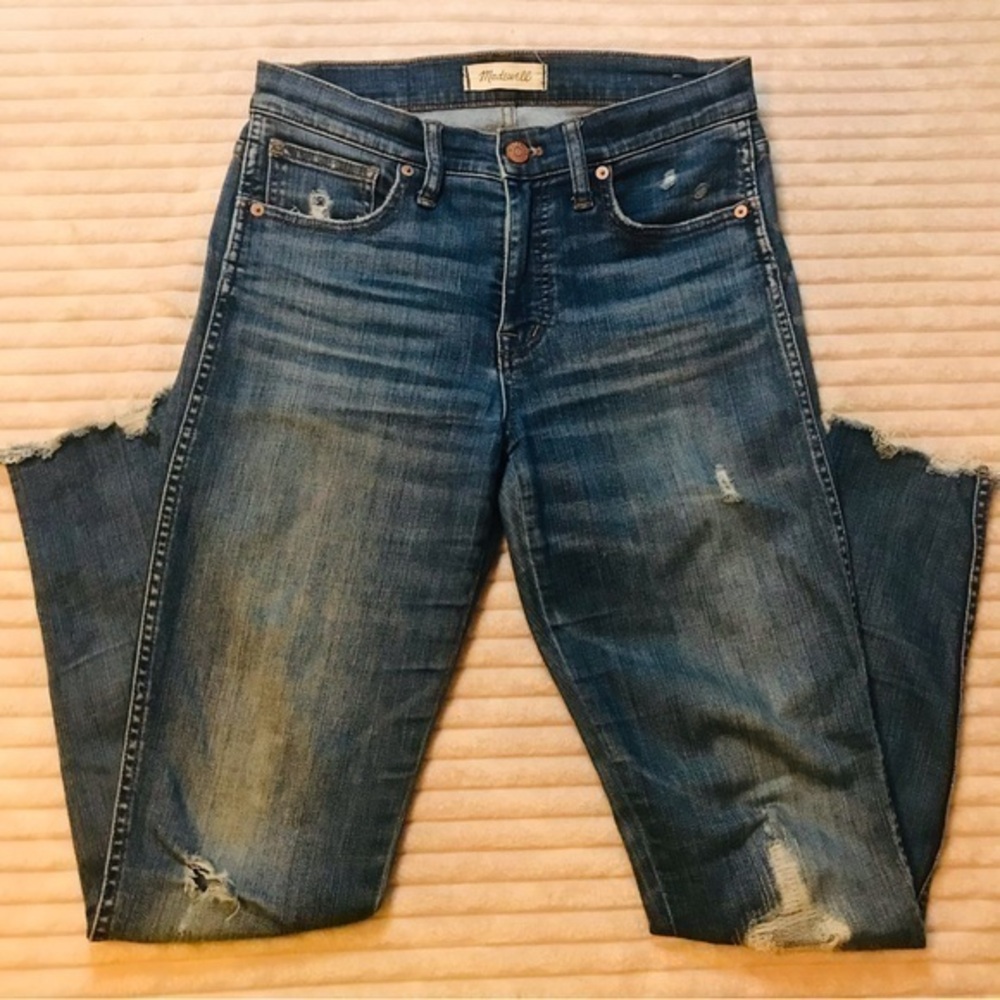 Madewell 9” High-Rise Distressed Skinny Jeans Women’s Size 26 2 Rip Repair